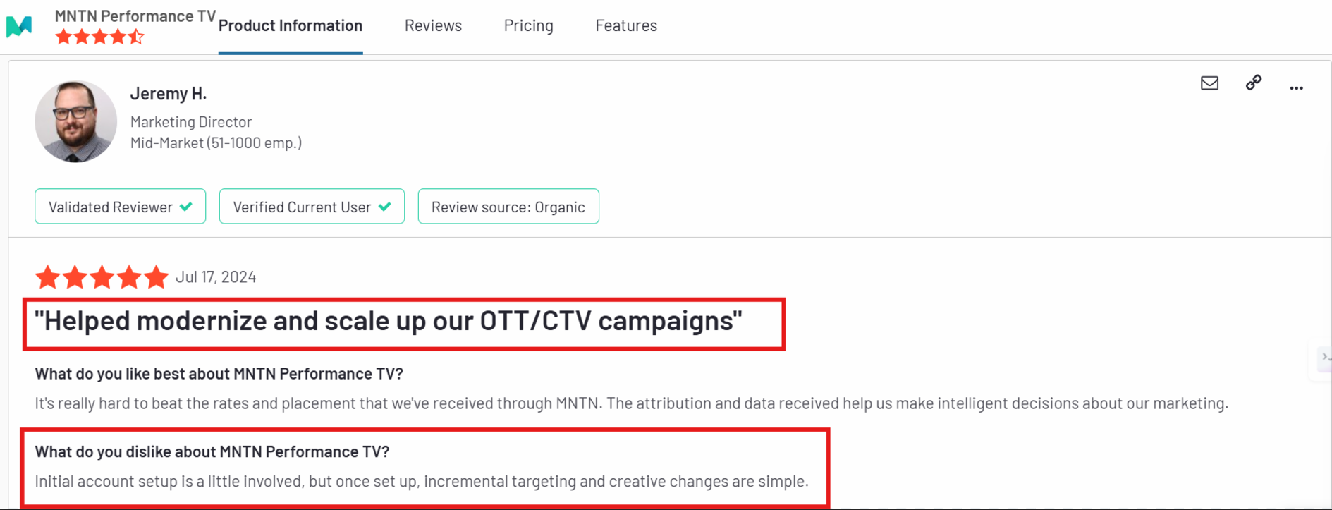 MNTN Reviews on G2