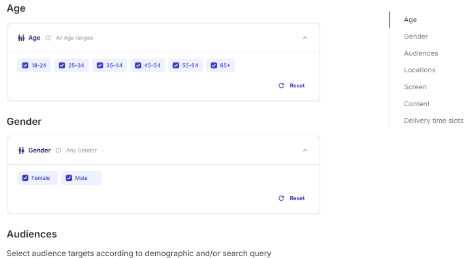 Vibe demographic targeting features