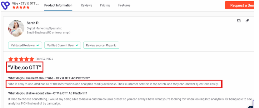 Vibe reviews on G2