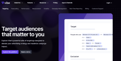 Vibe.co targeting feature