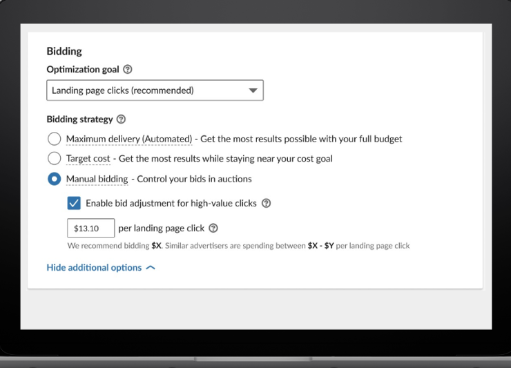 LinkedIn Ads bidding