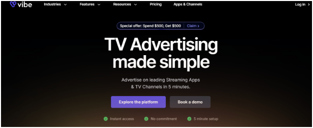 Vibe.co homepage