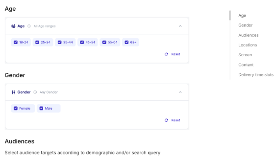 Vibe demographic targeting features