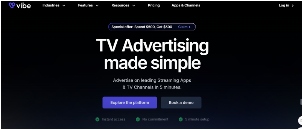 Vibe homepage