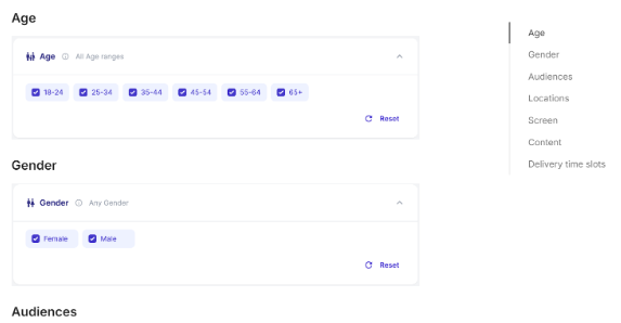 Vibe demographic targeting features