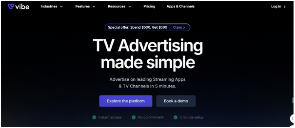 Vibe homepage