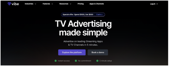 Vibe.co homepage