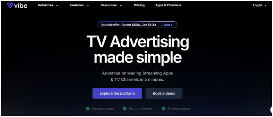 Vibe homepage