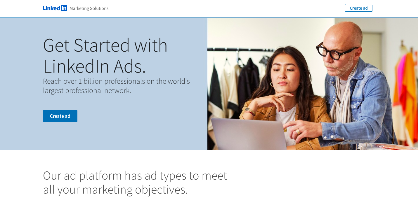 Linkedin Ads Homepage