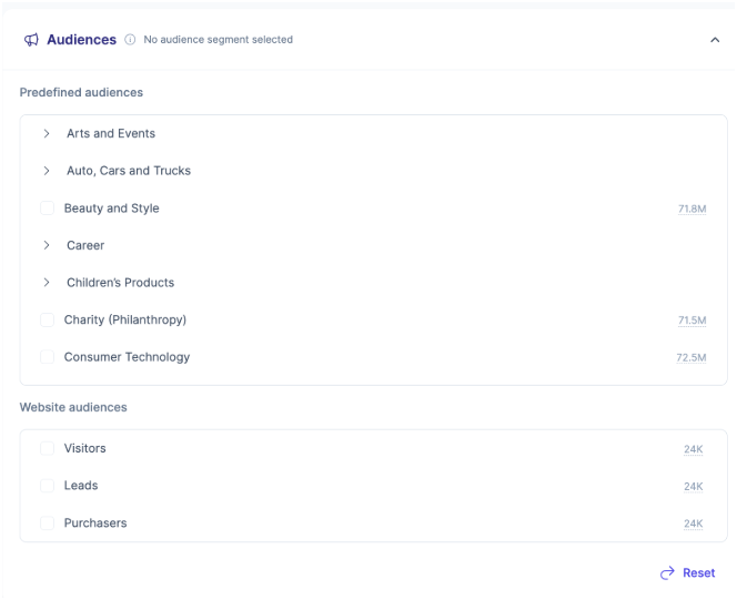 Advanced targeting options in Vibe