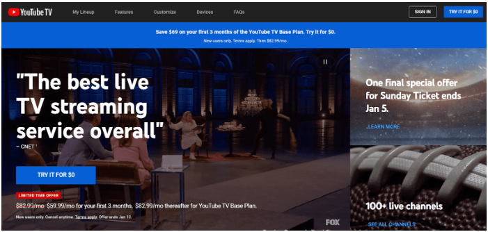 YouTube TV Advertising