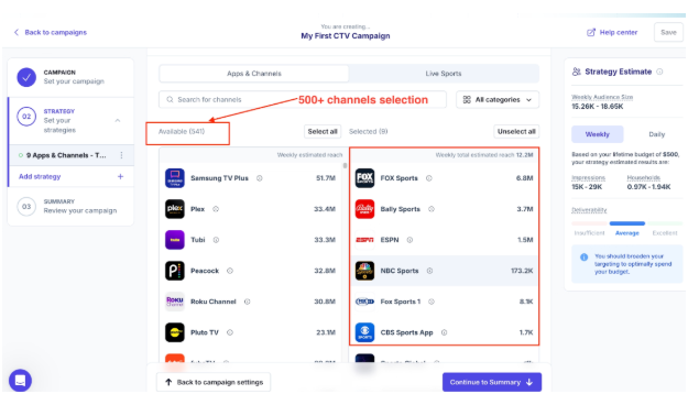 500+ channels selection with Vibe
