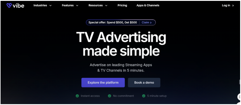 Vibe homepage