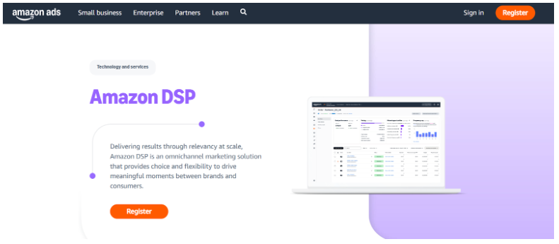 Amazon DSP homepage
