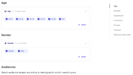 Vibe demographic targeting features