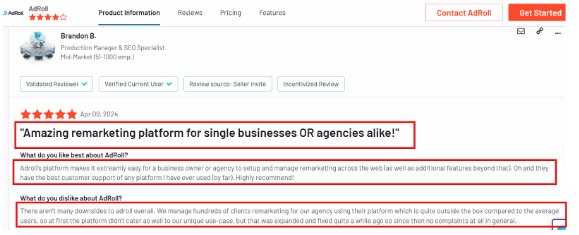 Adroll Reviews on G2