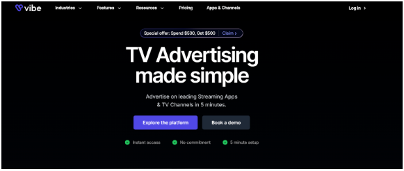 Vibe.co homepage