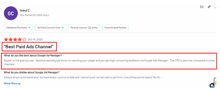 Google ADX Reviews on G2