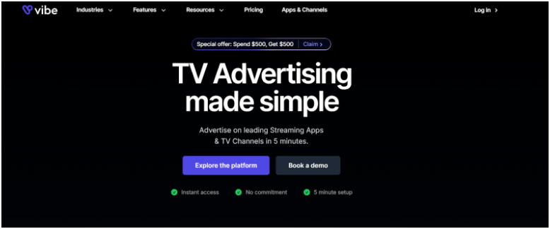 Vibe.co homepage