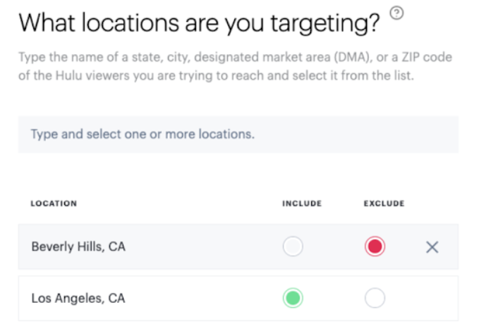 Hulu targeting feature
