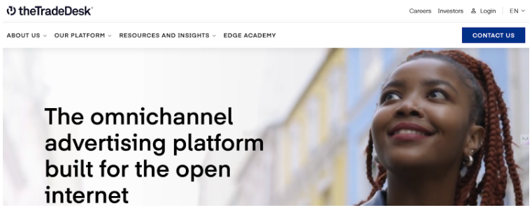 Trade Desk homepage 