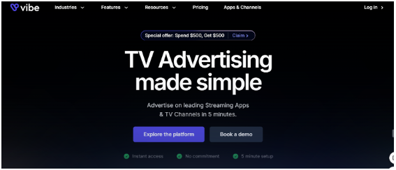 Vibe homepage