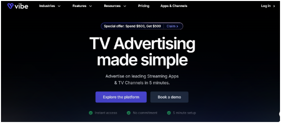 Vibe homepage