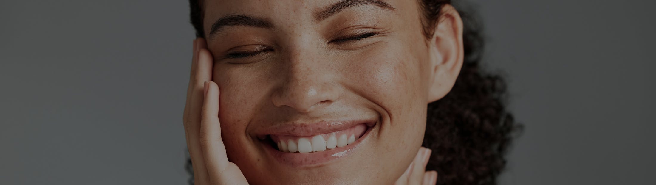 close up on woman smiling