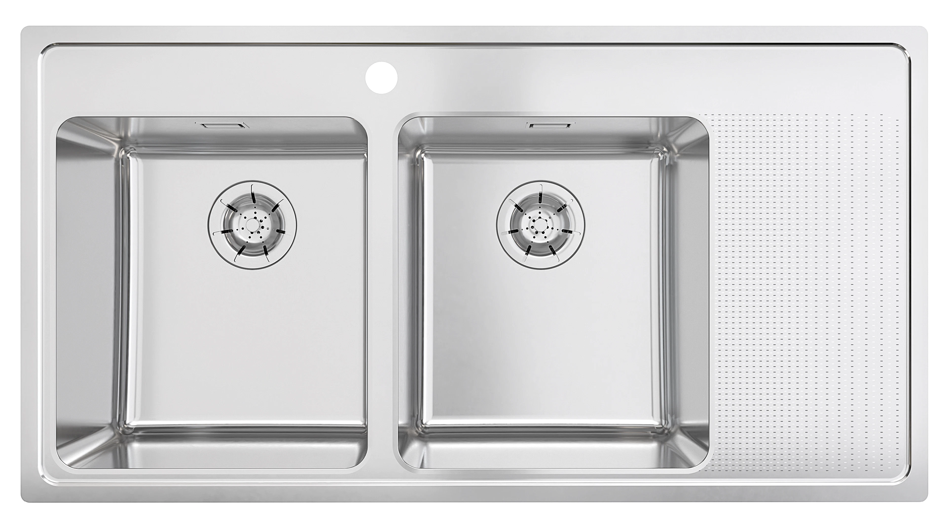 Dubbel diskho med extra yta på höger sida