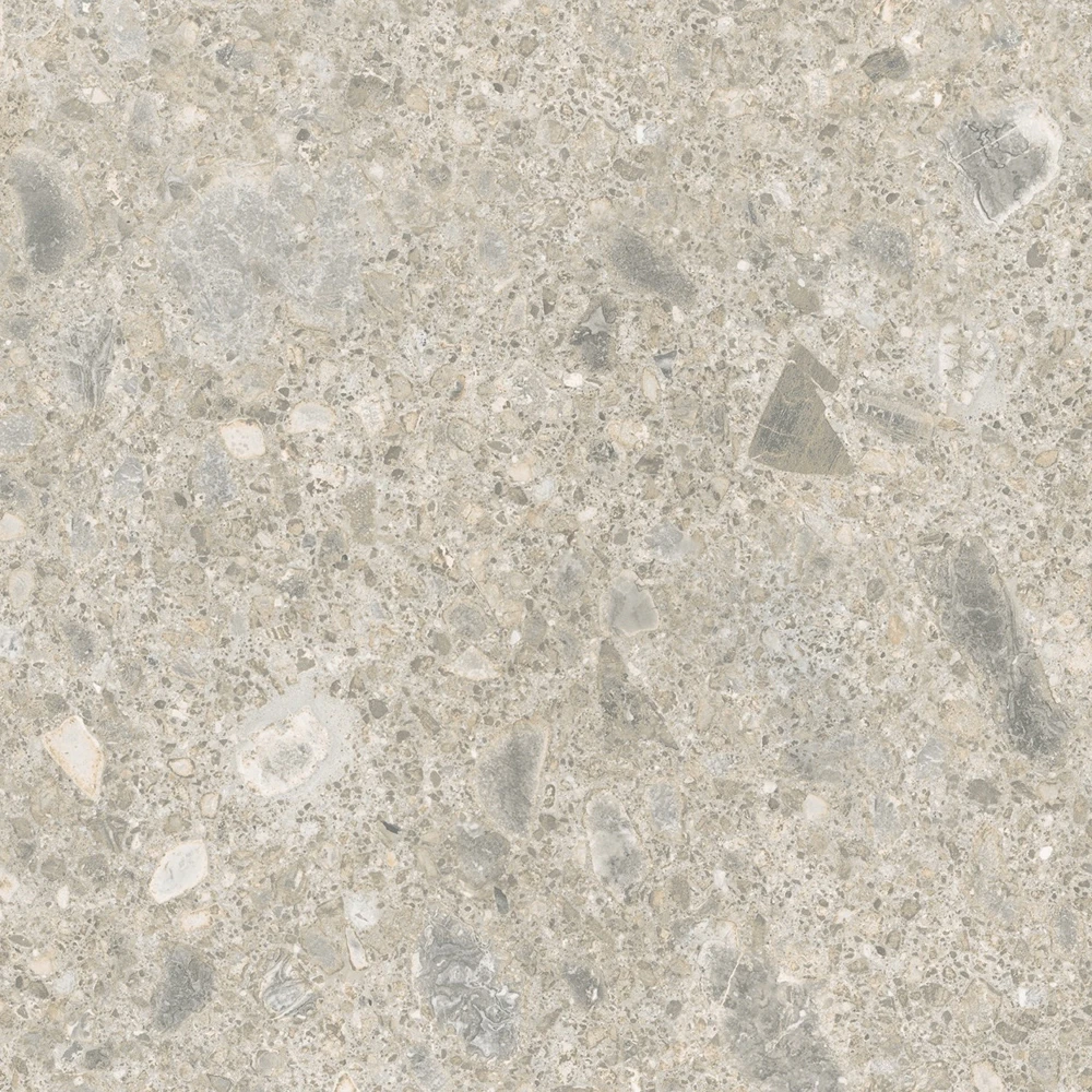 Grå beige marmor med inslag av stenar