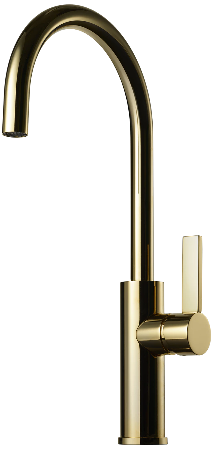 Tapwell ARM180 köksblandare i honey gold med rund svängbar pip