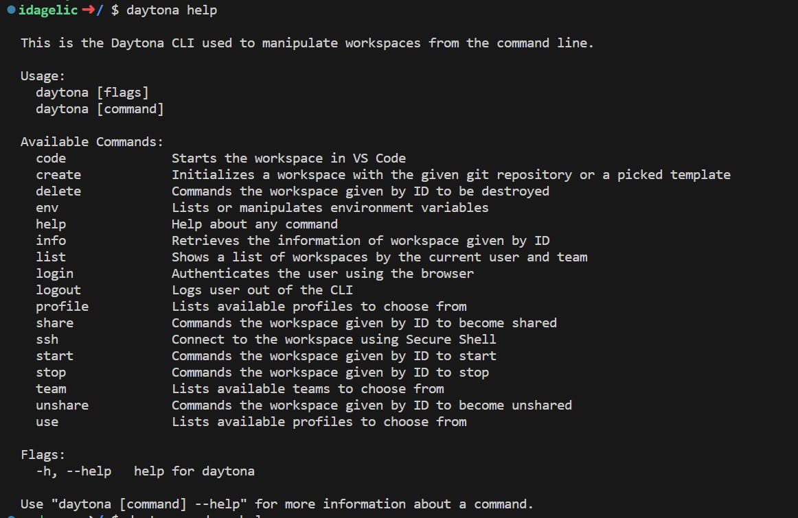 Daytona CLI Screenshot