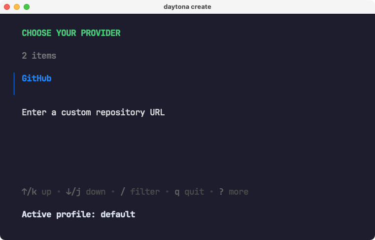 Choose your Git provider or paste the URL