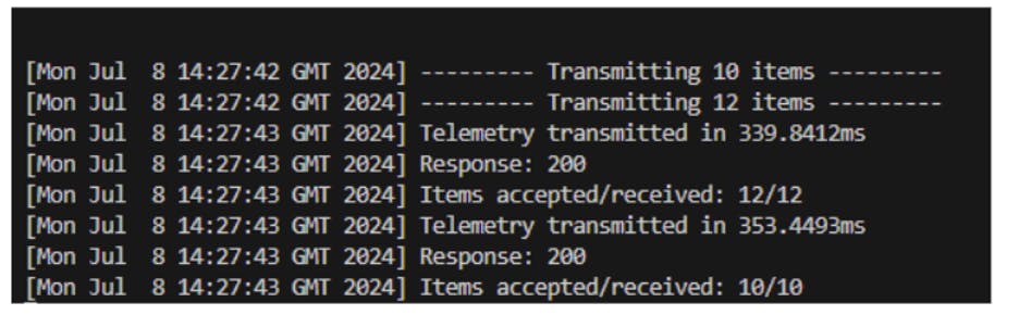 Telemetry Transmission messages in CLI