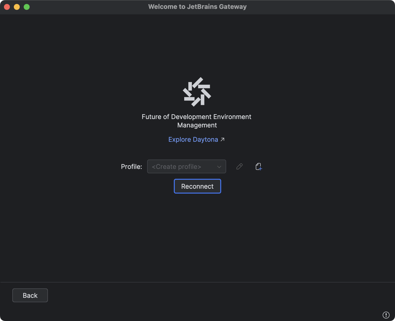 Create new Daytona profile in JetBrains Gateway Plugin