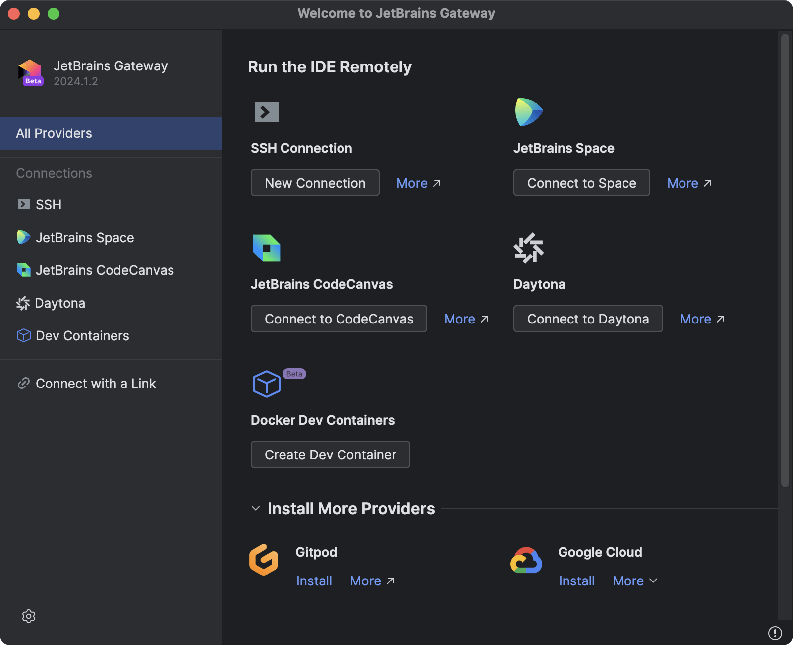 Daytona Plugin Installed in JetBrains Gateway