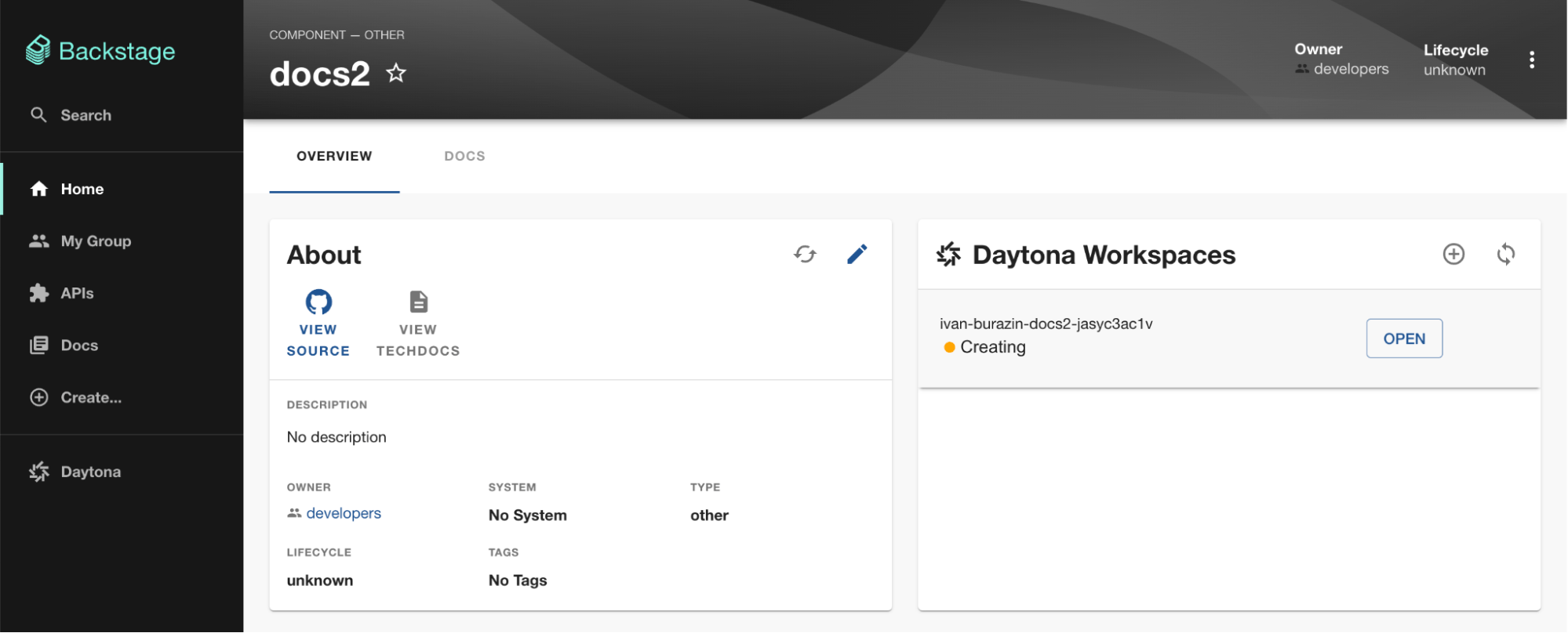 Daytona Enterprise plugin for Backstage