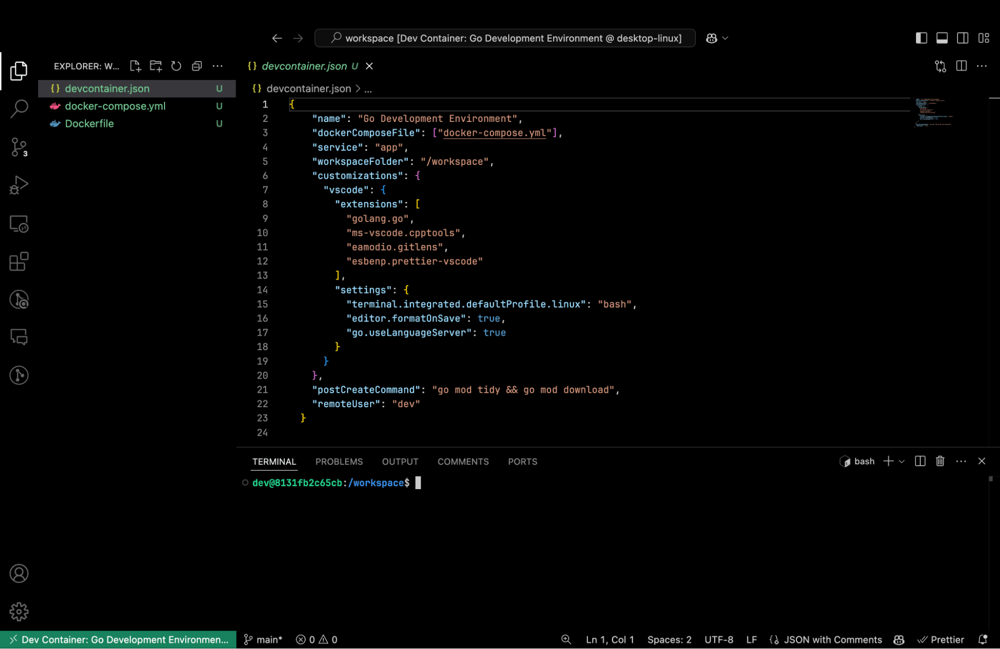 Daytona Interface: Open Workspace