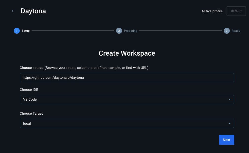 Create Daytona Workspace from Within Docker