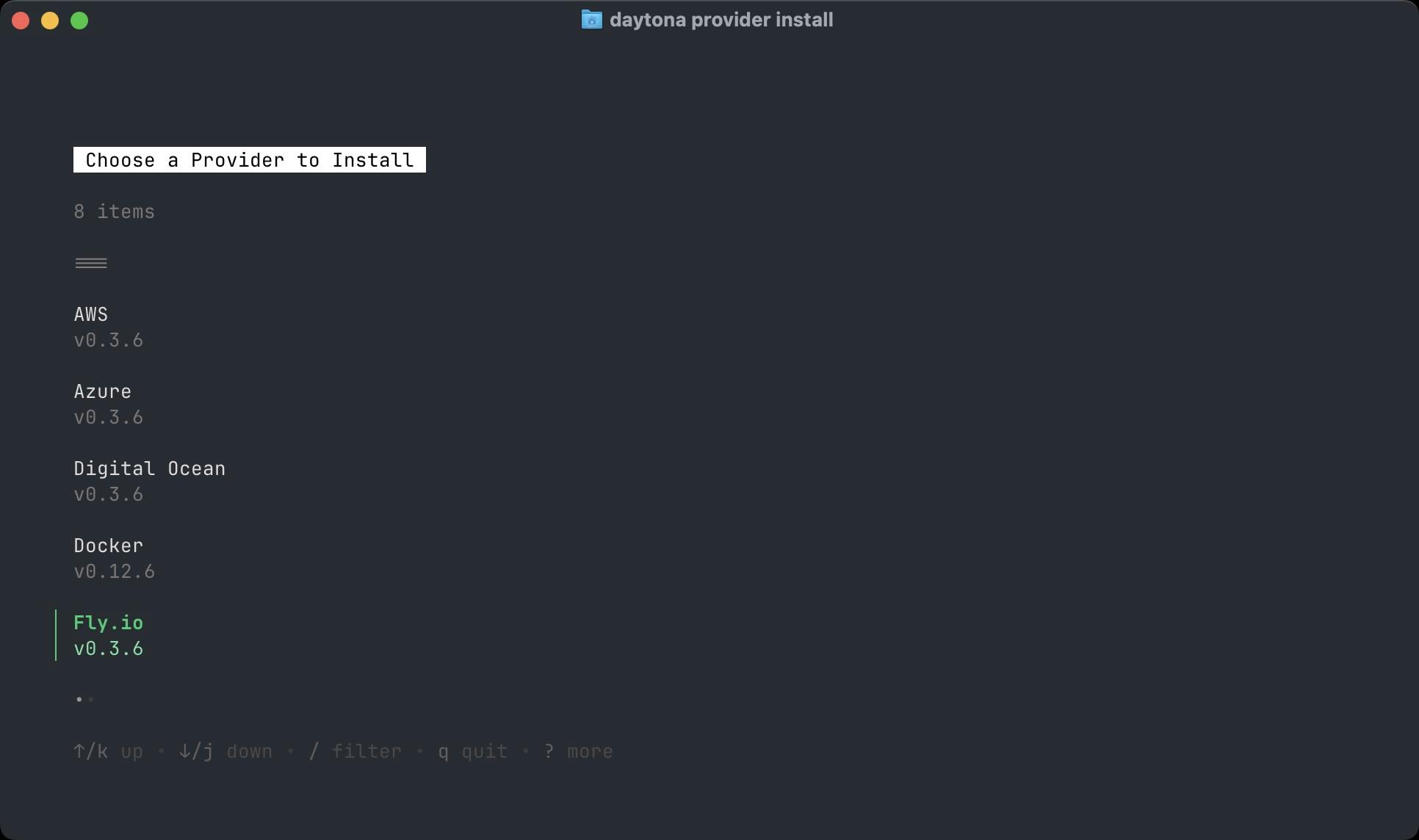 Installing Fly.io Provider in Daytona