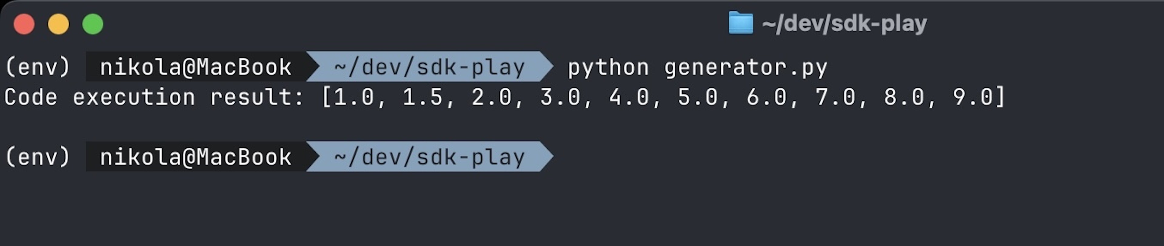 Example of the AI-generated code output when run in the Daytona Sandbox Environment
