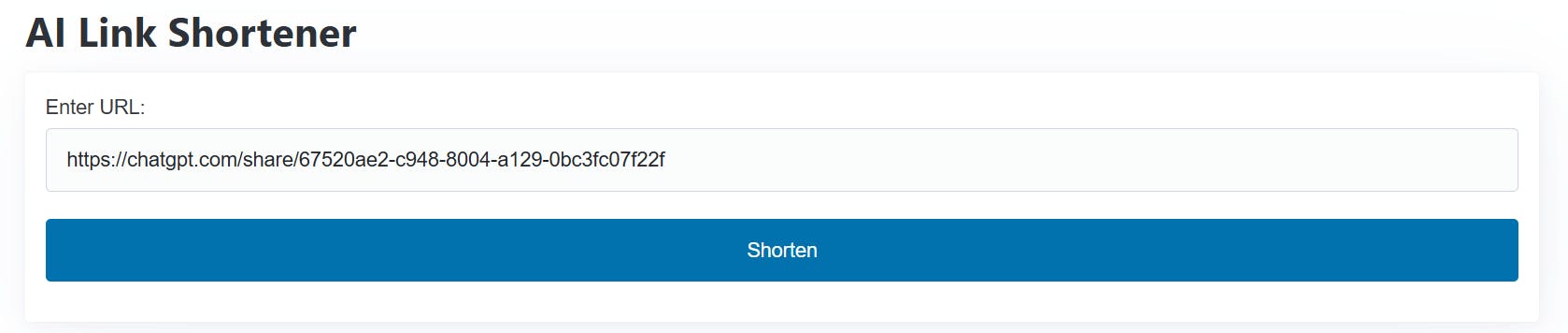 AI Link Shortener Demo