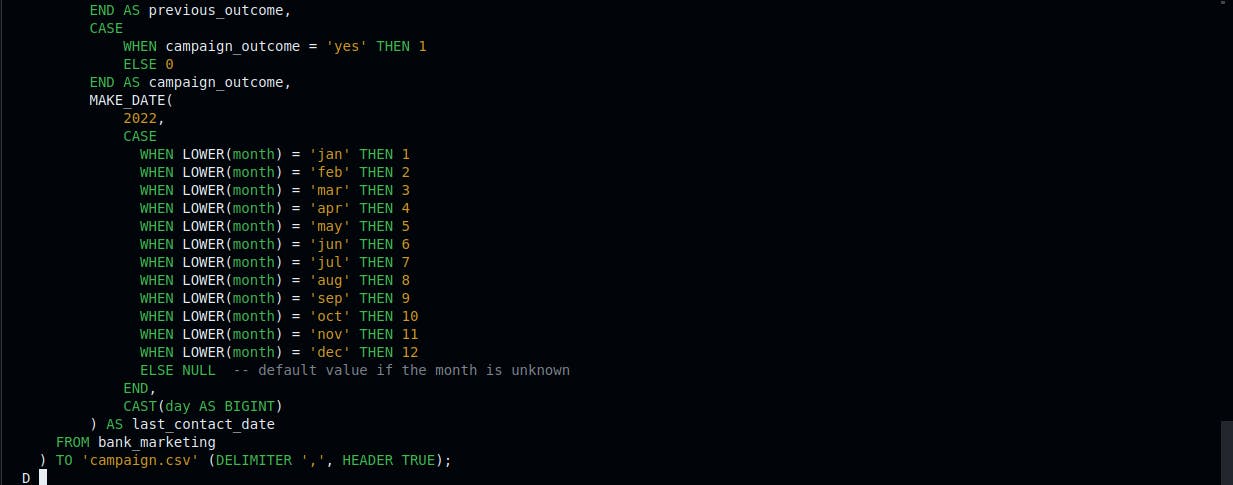 screenshot of exporting camapign data to CSV file