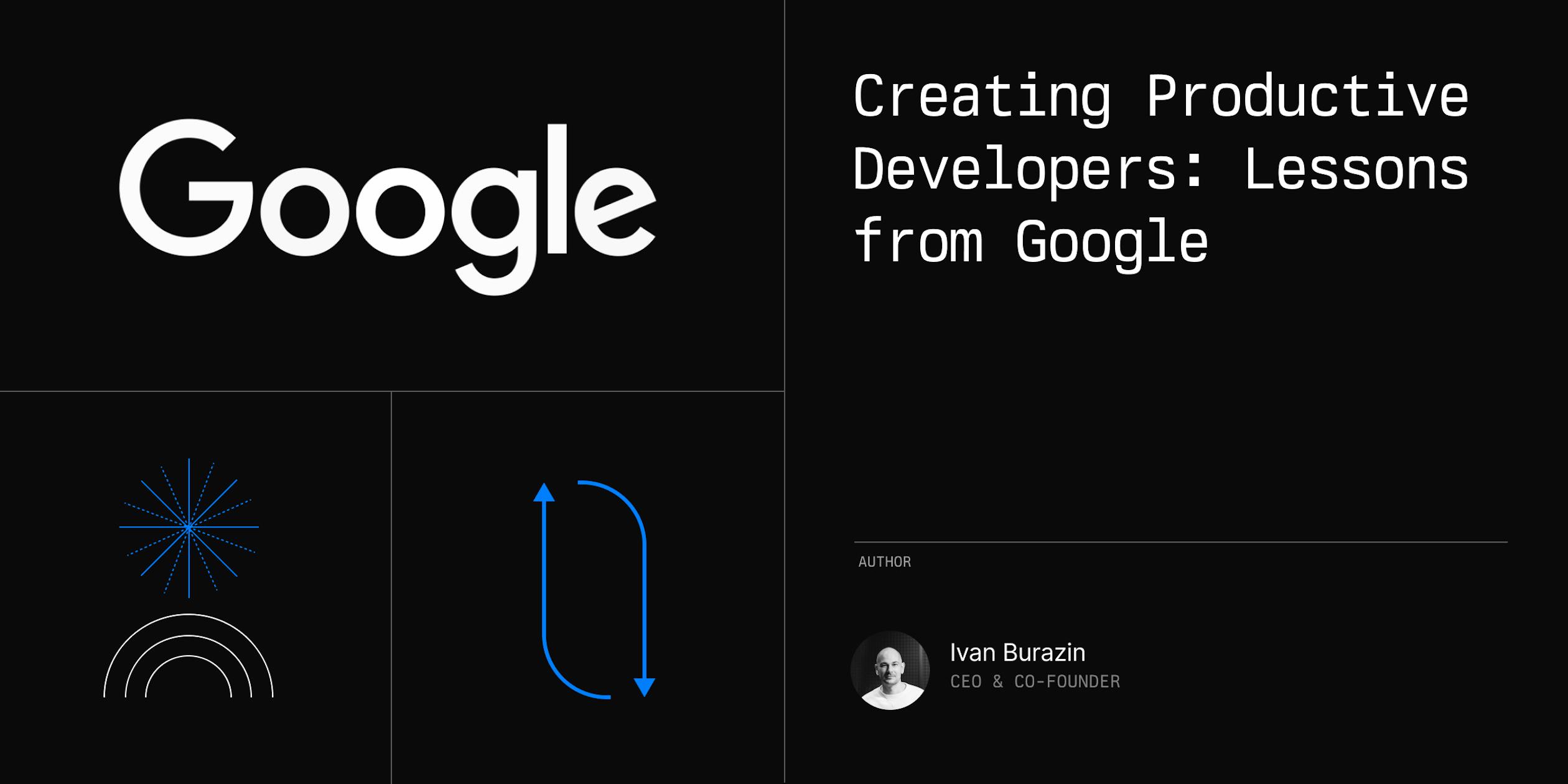 Software Developer Google Developer Working Creating Productive Developers: Lessons from Google