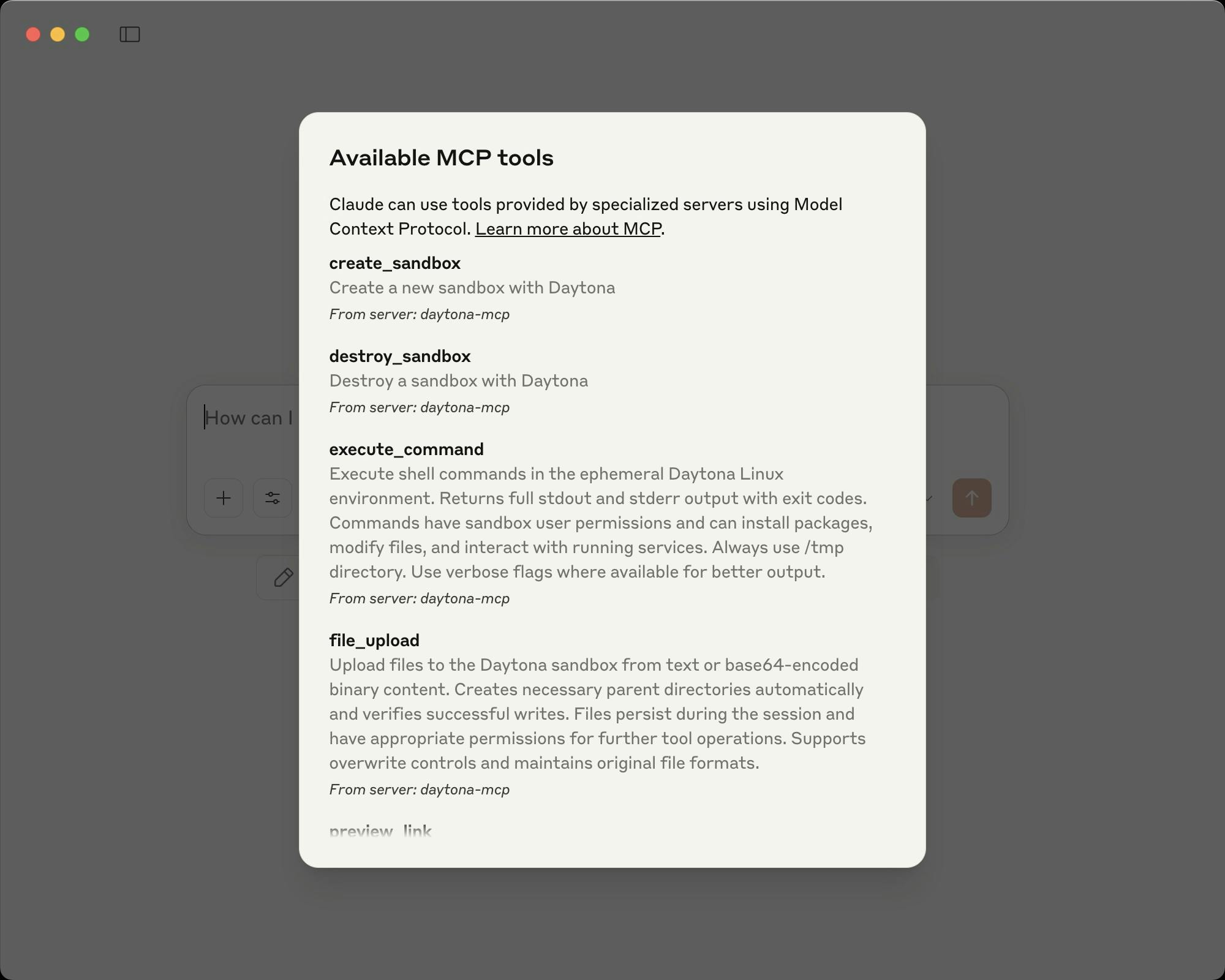 MCP tools in Claude Desktop