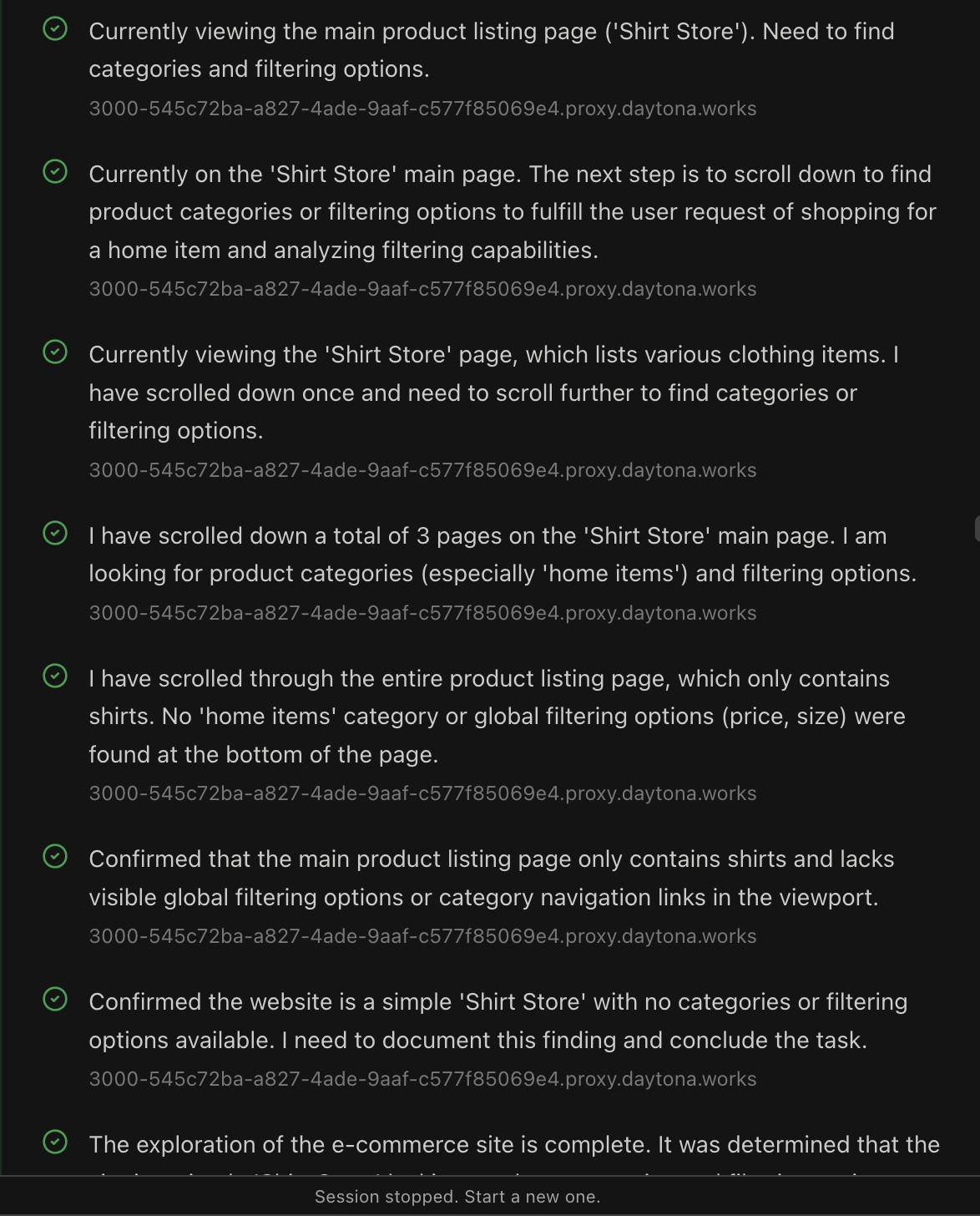 Traces from Browser Use Cloud session