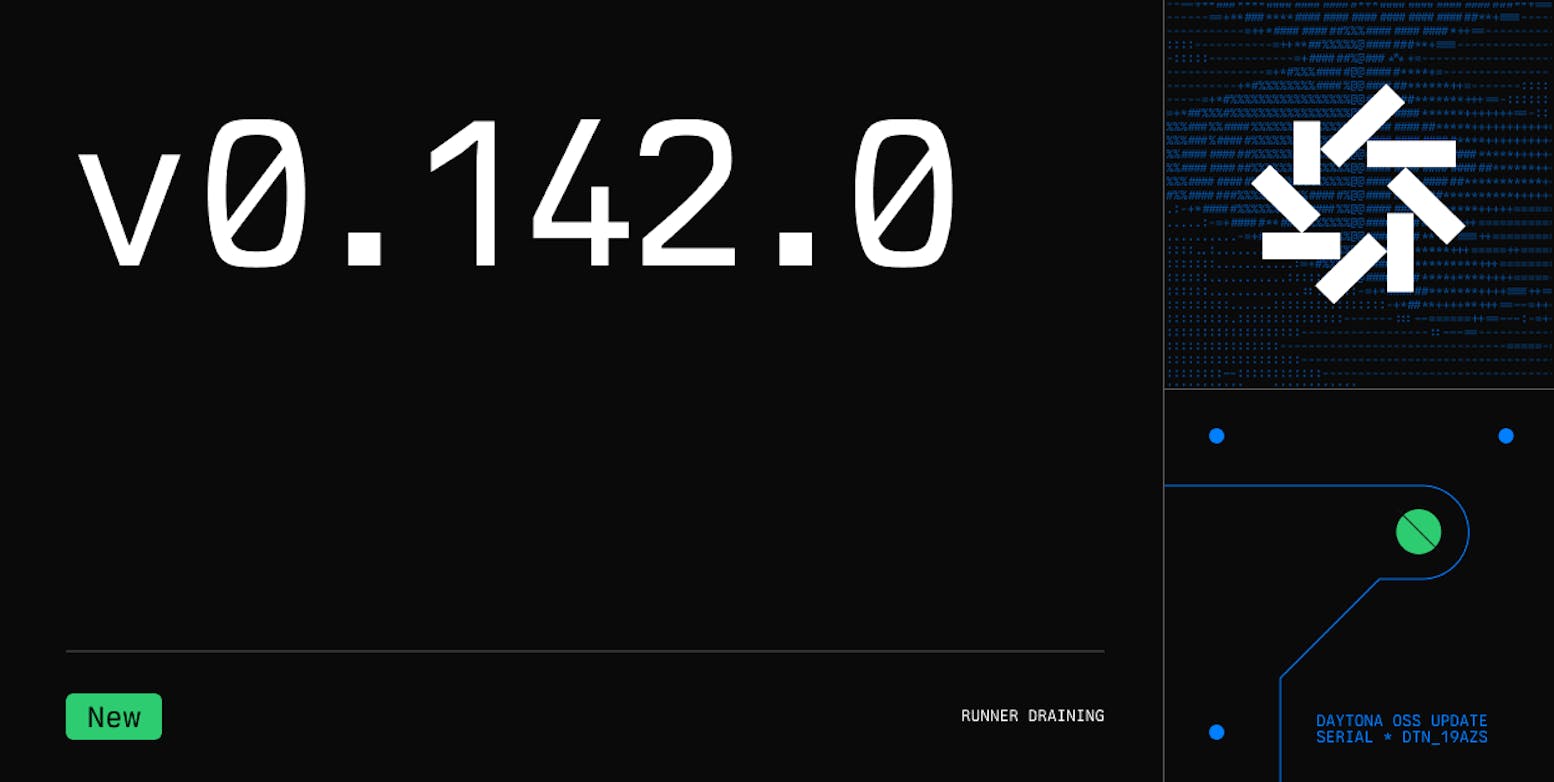 Daytona v0.142.0 changelog banner dark