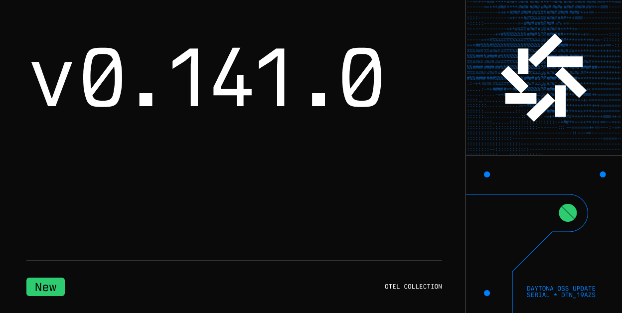 Daytona v0.141.0 changelog banner dark