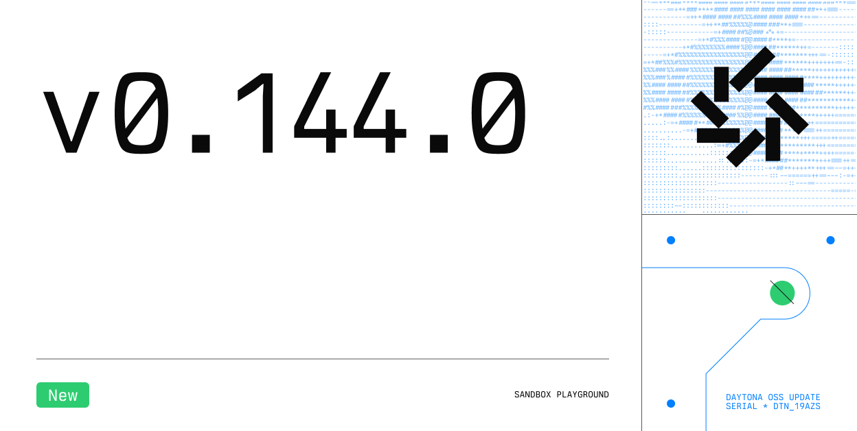 Daytona v0.144.0 changelog banner light