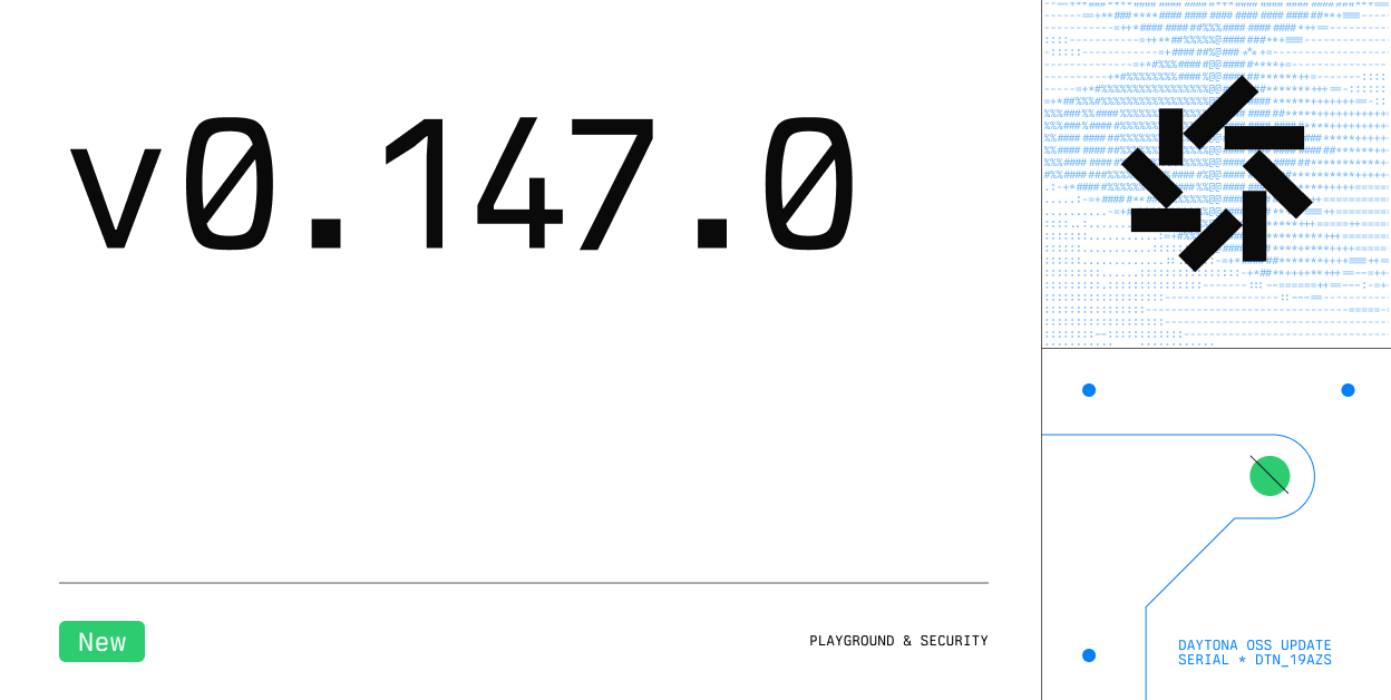 Daytona v0.147.0 Playground UX & Security Docs - Light